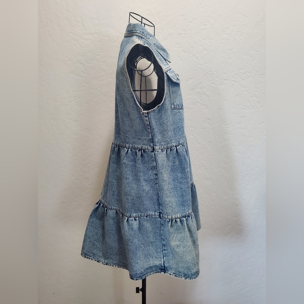 Blue Jean Dress. Size Large. - Picture 4 of 11